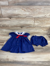 Petit Ami 2pc Sailor Dress & Bloomers Navy sz 18m