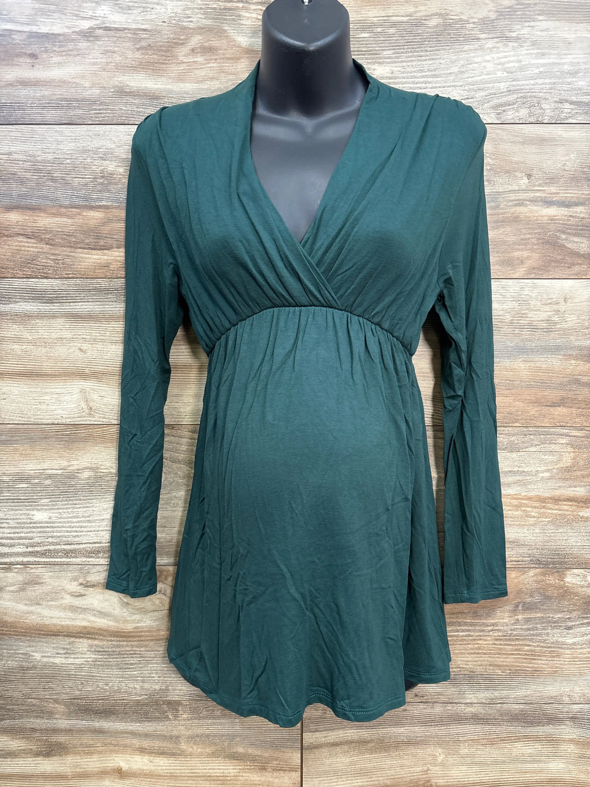 Pink Blush Maternity Long Sleeve Nursing Top Hunter Green sz Small - Me n Mommy To Be