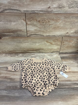 NEW Old Navy Leopard Sweatshirt Bubble Romper Tan sz 0-3m
