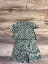 NEW OshKosh 2pc Button Up Shirt & Short Set Green sz 12m