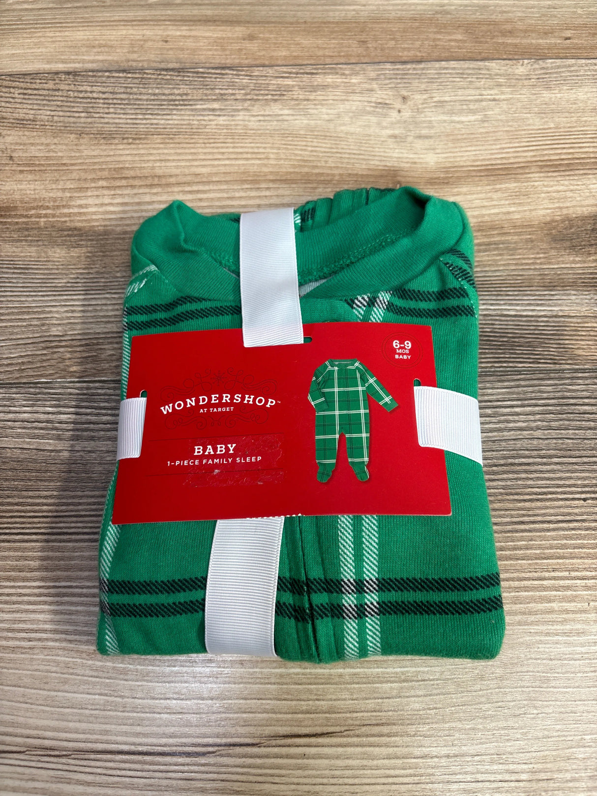 Wondershop Plaid Sleeper Green sz 6-9m
