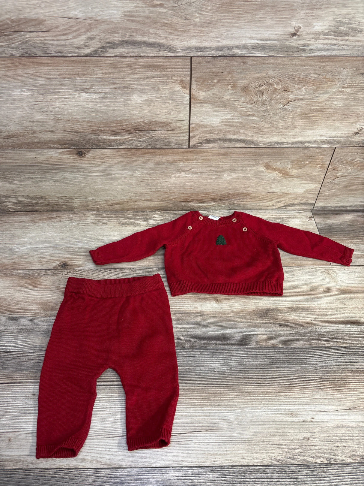 Carter's 2pc Christmas Tree Sweater Set Red sz 6m