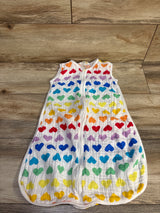Primary Gauze Heart Print Sleep Sack White sz 0-6m
