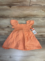 NEW Cat & Jack Gold Striped Short Sleeve Dress In Peach Orange sz 12m