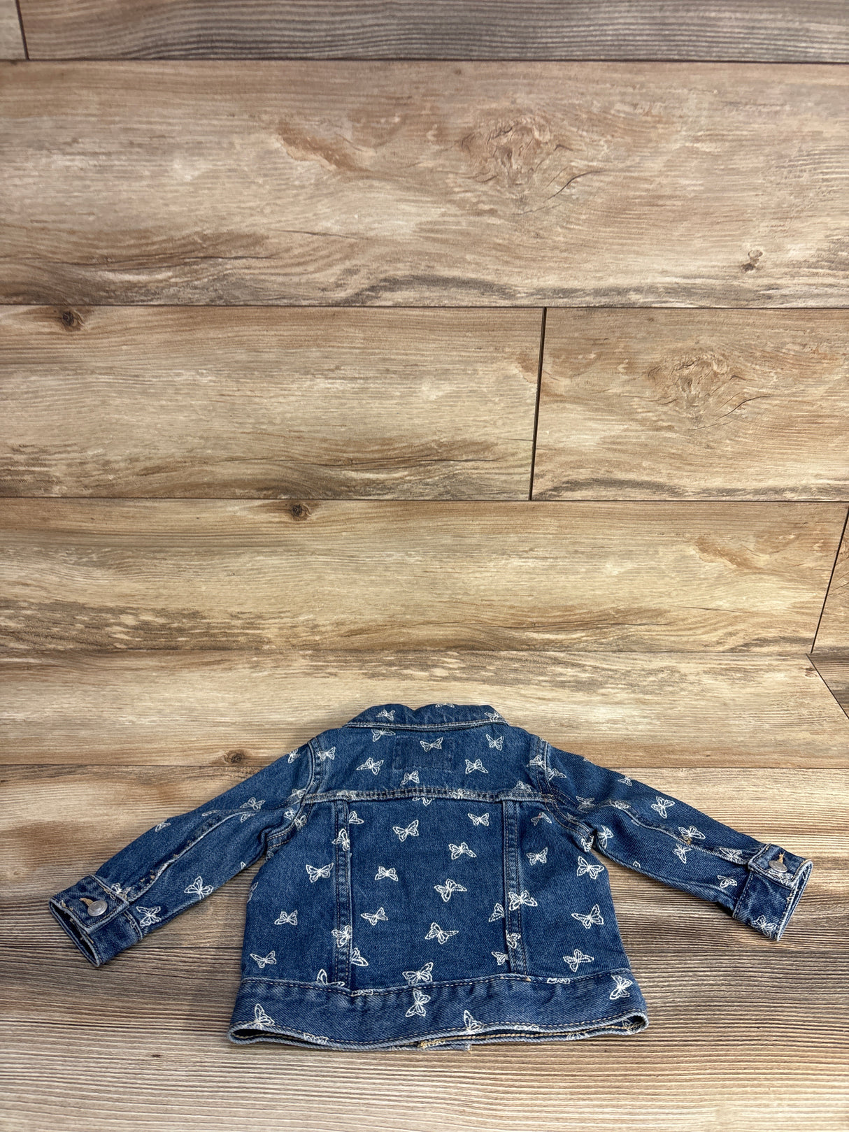 Old Navy Butterfly Print Denim Jacket Blue sz 6-12m