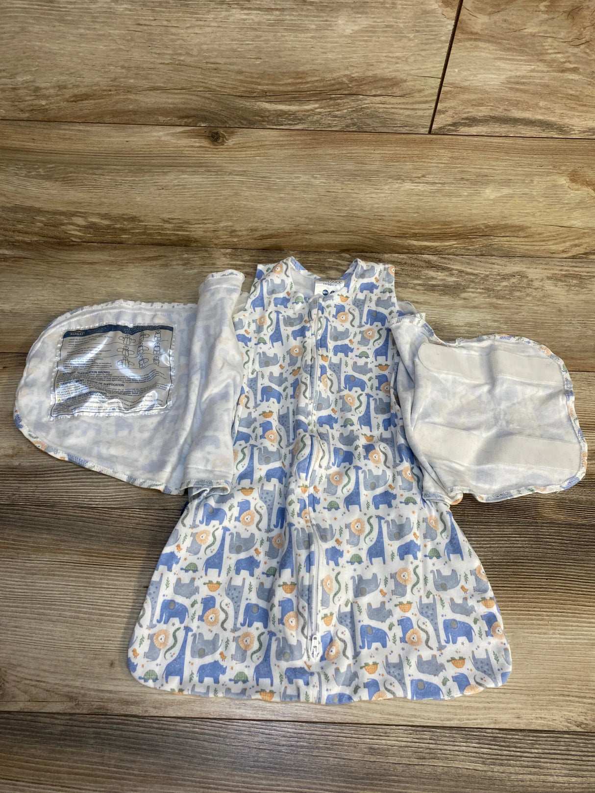 Halo Animal Print Sleepsack Swaddle White sz Newborn/0-3m