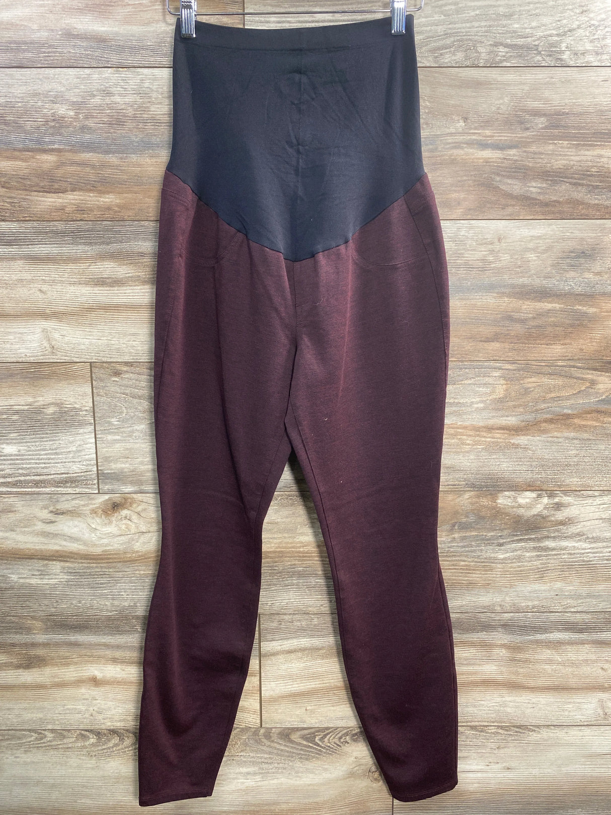 a:glow Maternity Full Panel Pants Burgundy sz Small