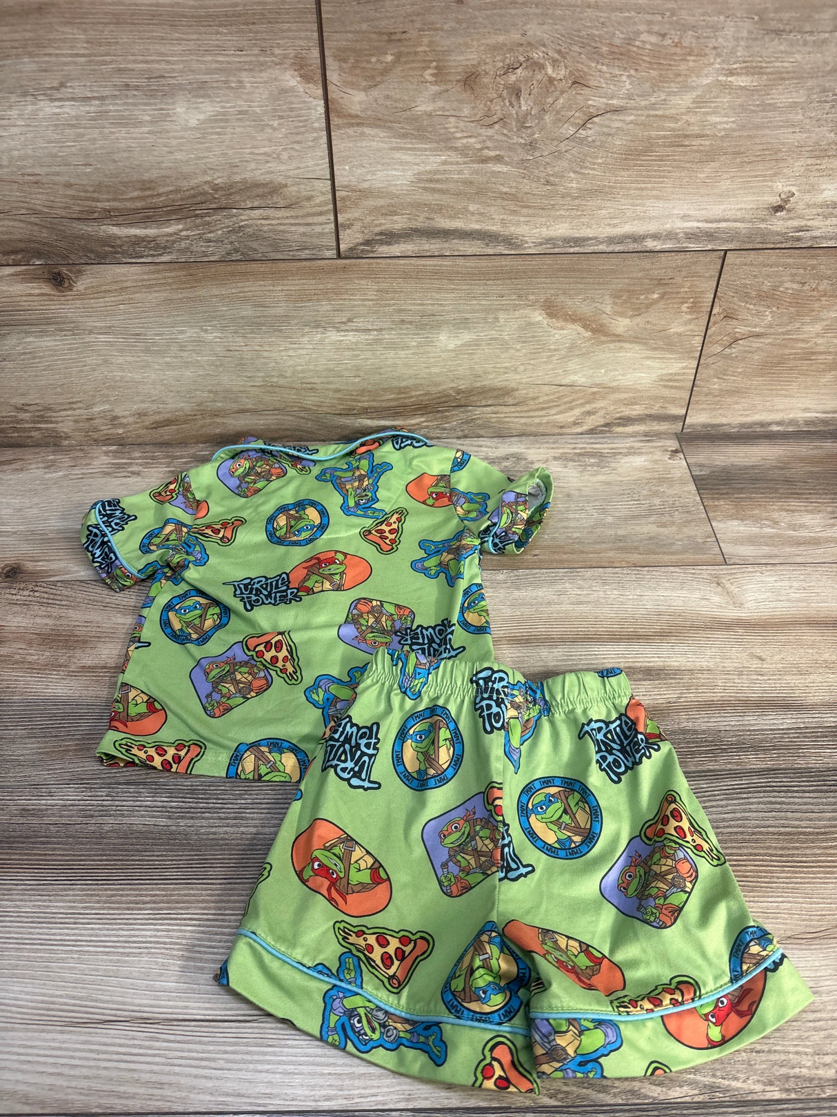 Teenage Mutant Ninja Turtles 2pc Coat Style Pajama Set Green sz 2T
