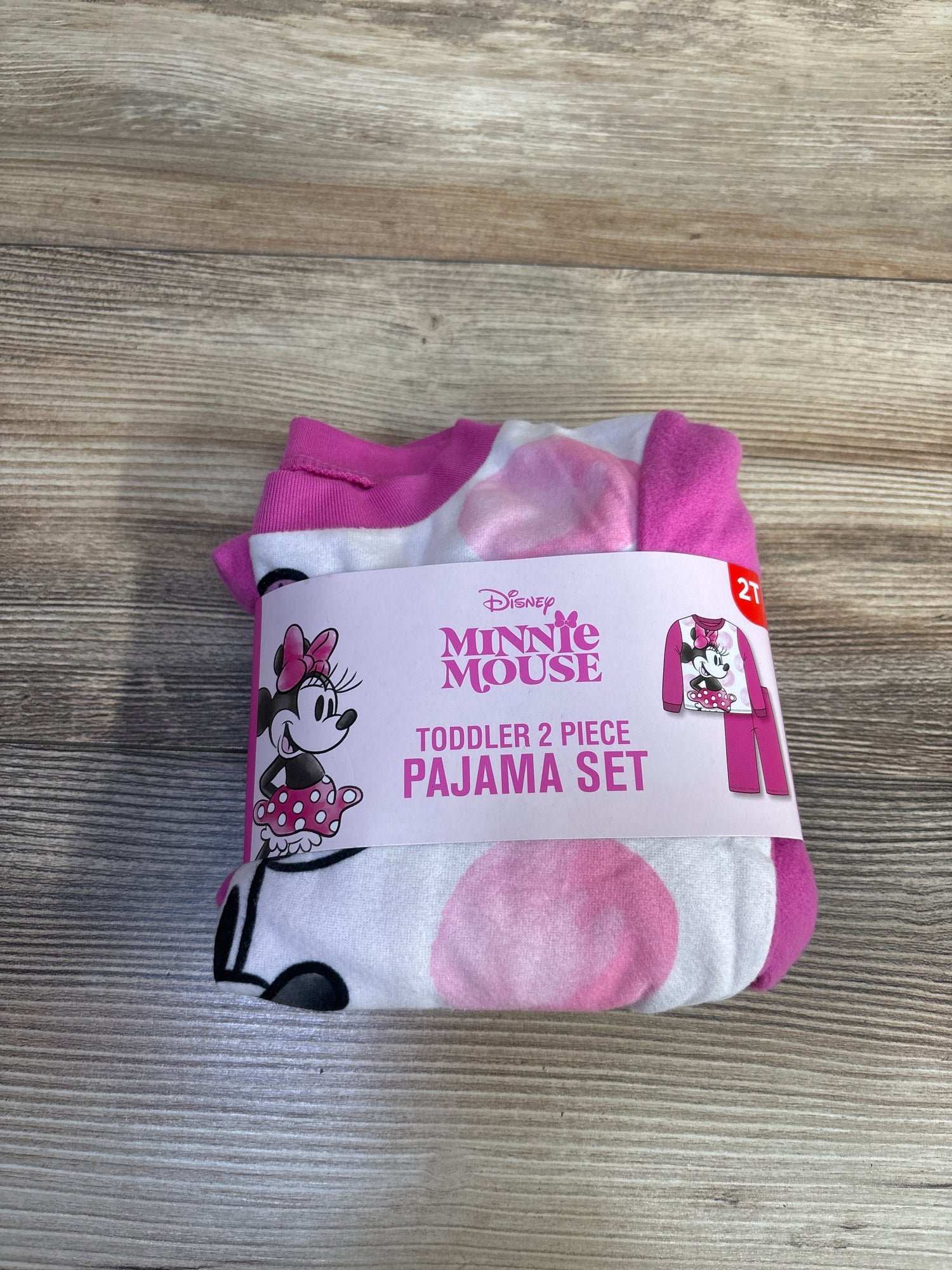 NEW Disney Minnie Mouse 2pc Pajama Set Pink sz 2T
