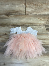 2Bunnies Lace Tiered Tulle Dress White/Pink sz 12m