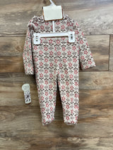 NEW Daisy Fuentes 3pc Floral Top, Footed Pants, & Headband Set Beige sz 6/9m