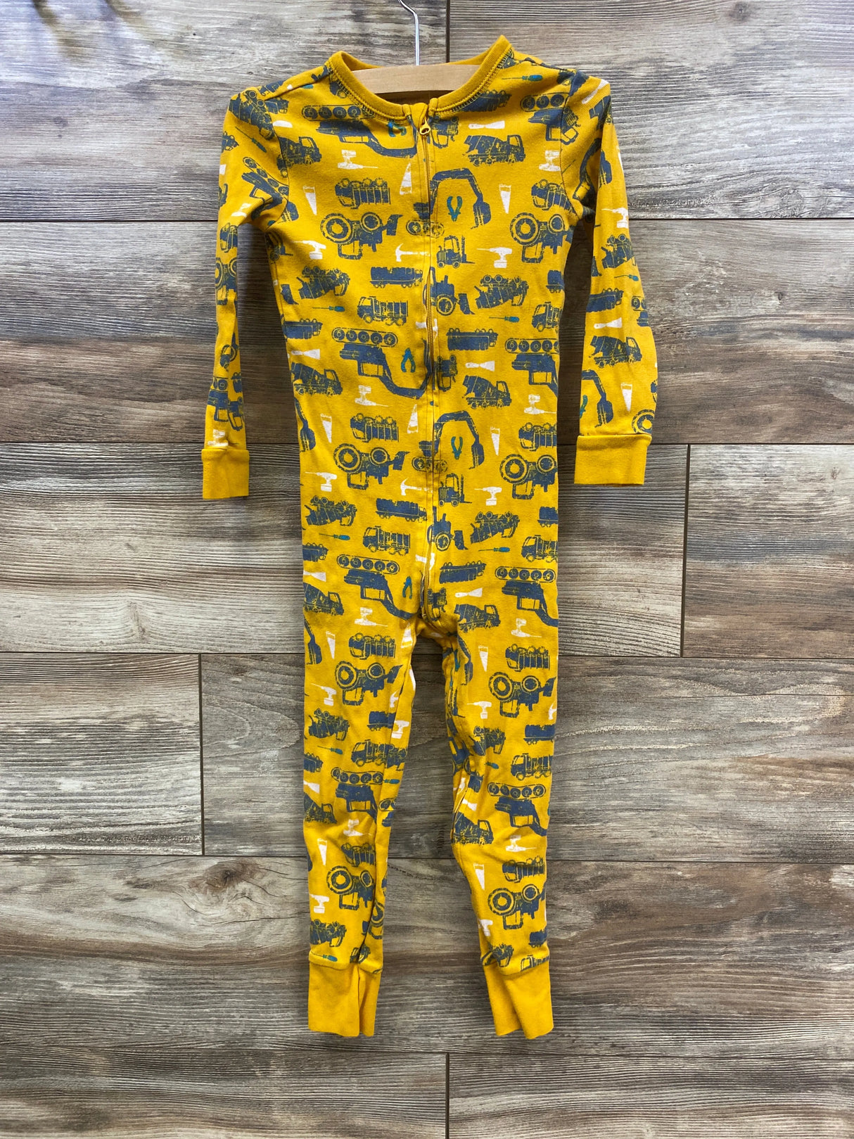 Old Navy Construction Footless Sleeper Yellow sz 5T