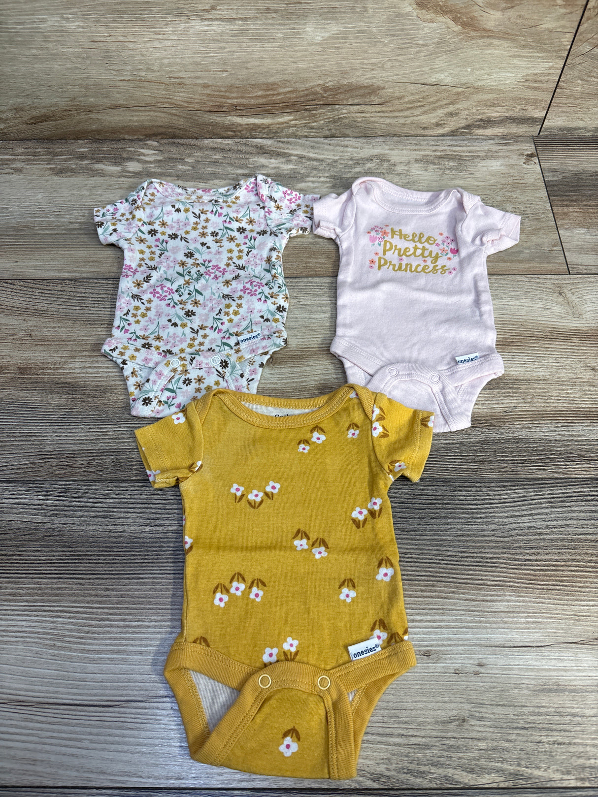 Gerber 3pk Bodysuits White sz Preemie