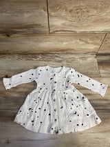 Kate Quinn Waffle Knit Long Sleeve Dress White sz 12-18m