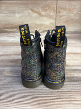 Dr. Martens 1460 Crinkle Metallic Lace Up Boots Black sz 7c