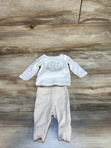 Carter's 2pc Embroidered Shirt & Pants Cream sz Newborn