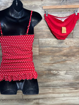 NEW Marina West 2pc Polka Dot Swimsuit Red sz Medium - Me n Mommy To Be