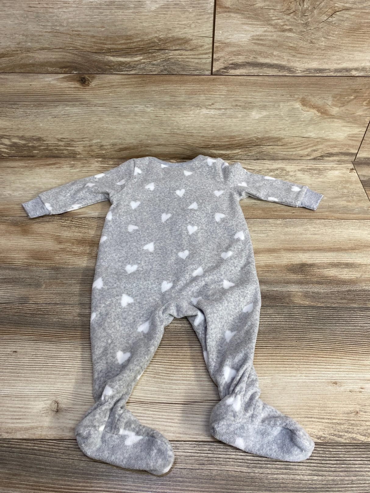 Carter's Owl Heart Print Blanket Sleeper Grey sz 6m