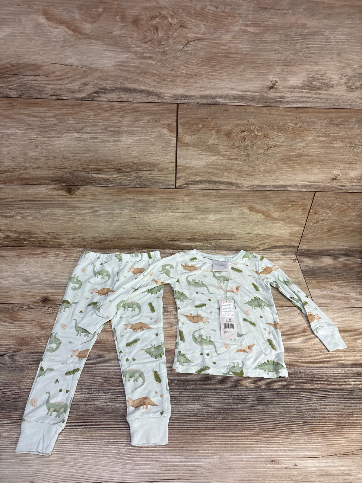 NEW Emily & Oliver 2pc Bamboo Pajama Set Green sz 24m