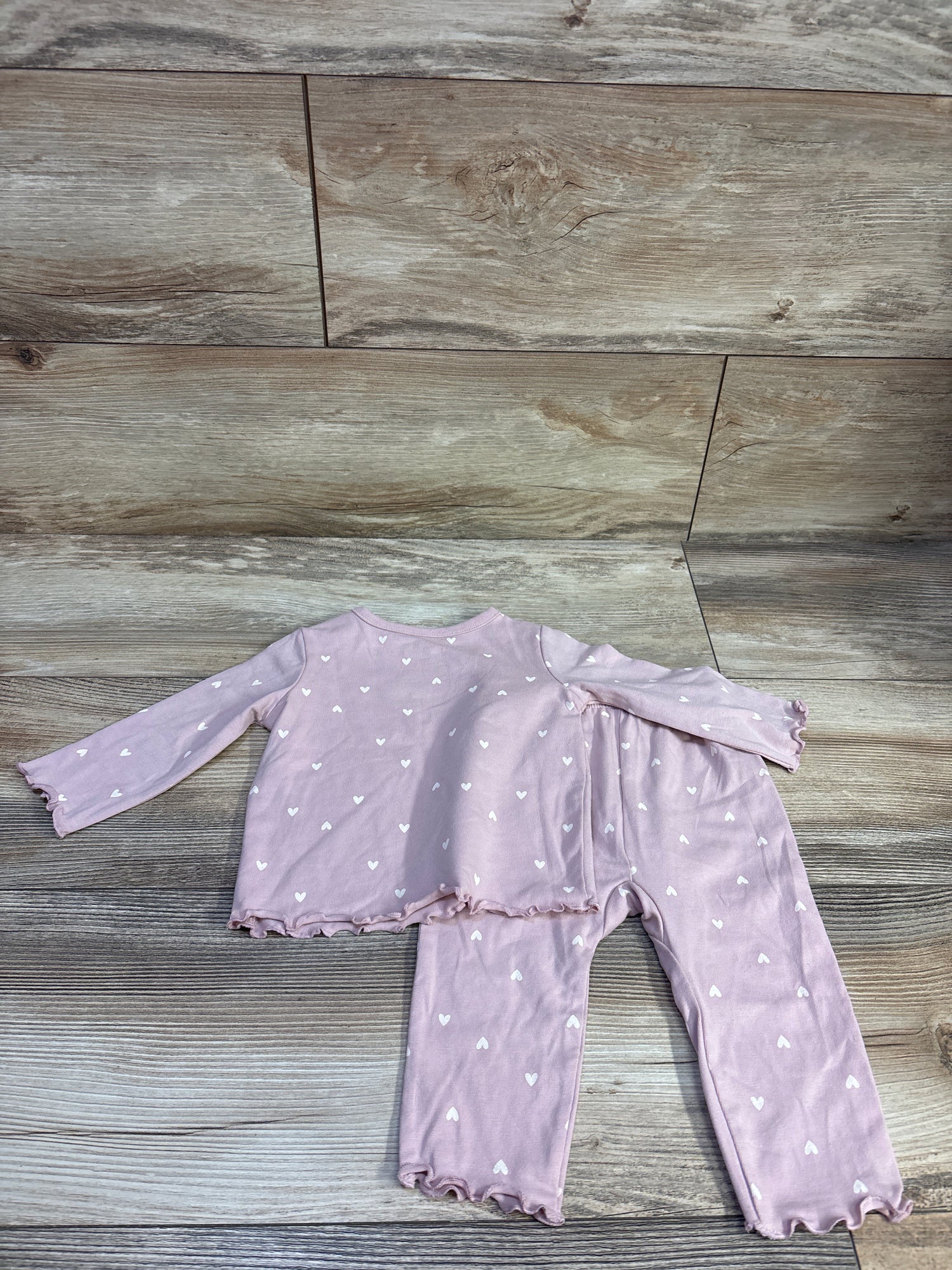 NEW Cat & Jack 2pc Heart Print Shirt & Pants Set Pink sz 3-6m