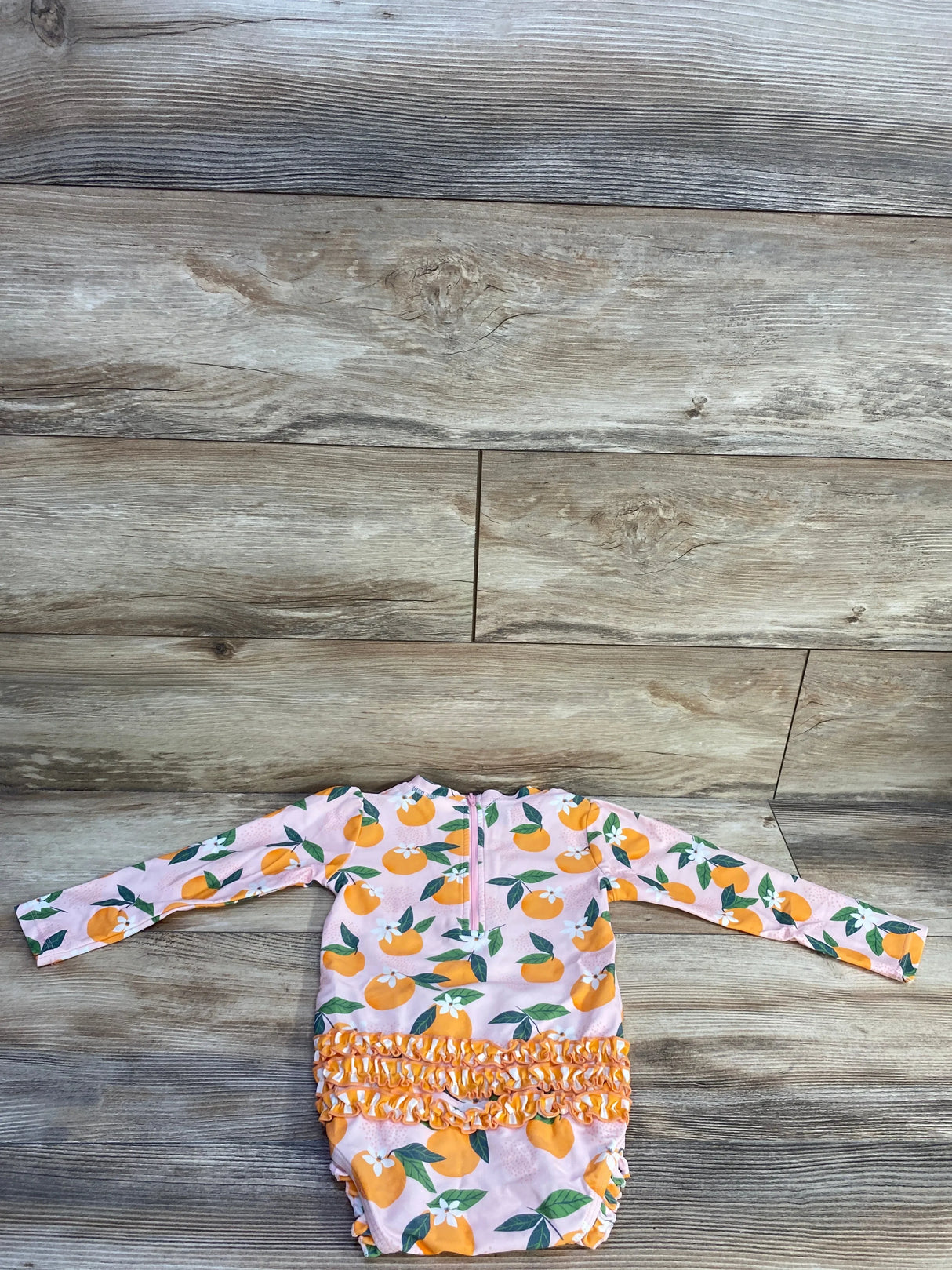 Ruffle Butts 1pc Orange You The Sweetest Rash Guard Swimsuit Pink sz 3T