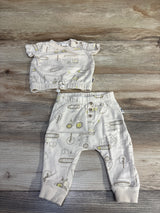 Rabbit + Bear 2pc Construction Shirt & Pants Beige sz 3-6m - Me n Mommy To Be