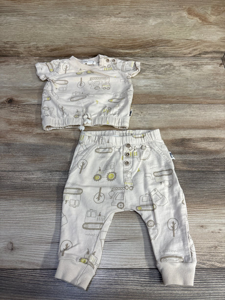 Rabbit + Bear 2pc Construction Shirt & Pants Beige sz 3-6m - Me n Mommy To Be