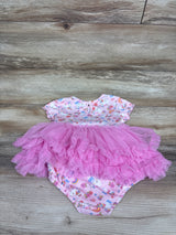 Hello Kitty Ribbed Tutu Bodysuit Dress Pink sz 6/9m