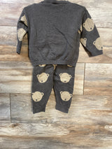 H&M 2pc Jacquard-Knit Bear Sweater Set Brown sz 12m