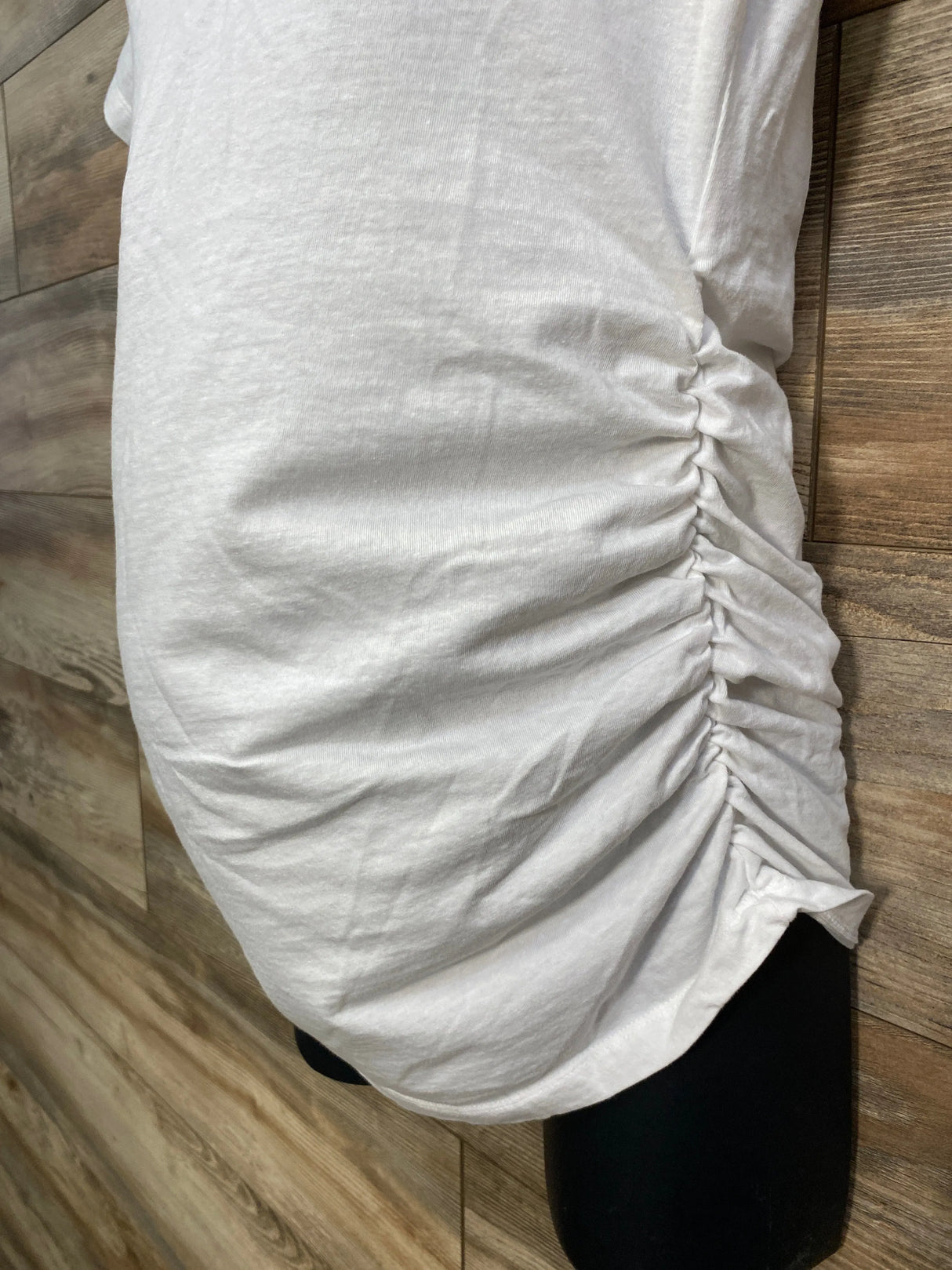 Oh! mamma Ruched Shirt White sz Medium