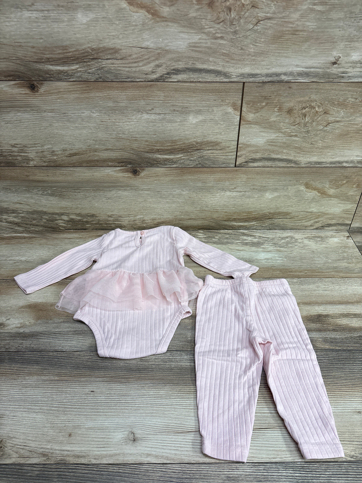 Carter's 2pc Skirted Ribbed Bodysuit & Pants Set Pink sz 9m