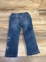 Victory Heart Embroidered Bow Jeans Blue sz 2T