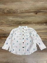 Okie Dokie Long Sleeve Button-Up Shirt White sz 2T