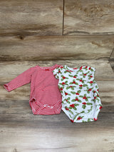 Hudson Baby 2pk Bodysuits Red/White sz 3-6m - Me n Mommy To Be