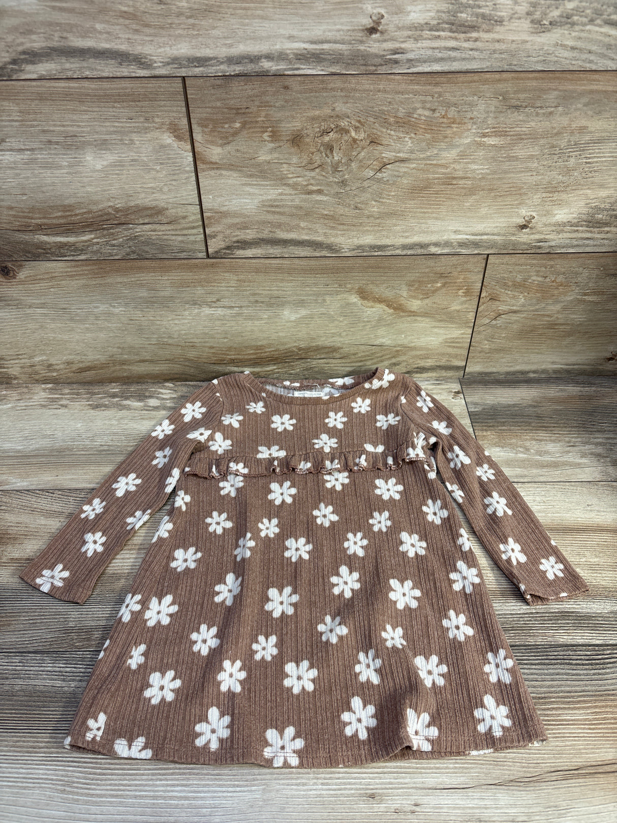 Grayson Collective Floral Knit Dress Brown sz 3T