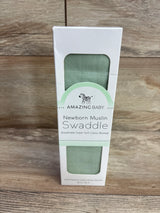 NEW Amazing Baby Muslin Swaddle Blanket in Sage 36"x36"