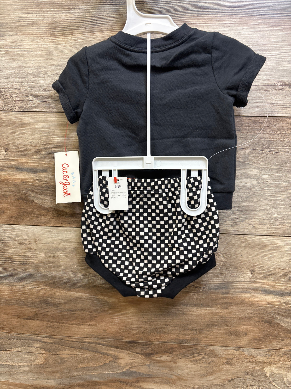 NEW Cat & Jack 2pc Milk Monster Shirt & Shorts Set Grey sz 0-3m