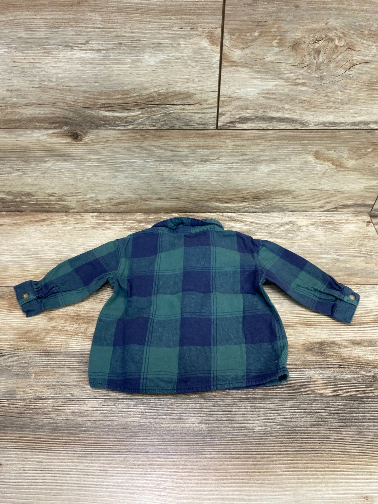 H&M Plaid Flannel Shirt Green sz 6m