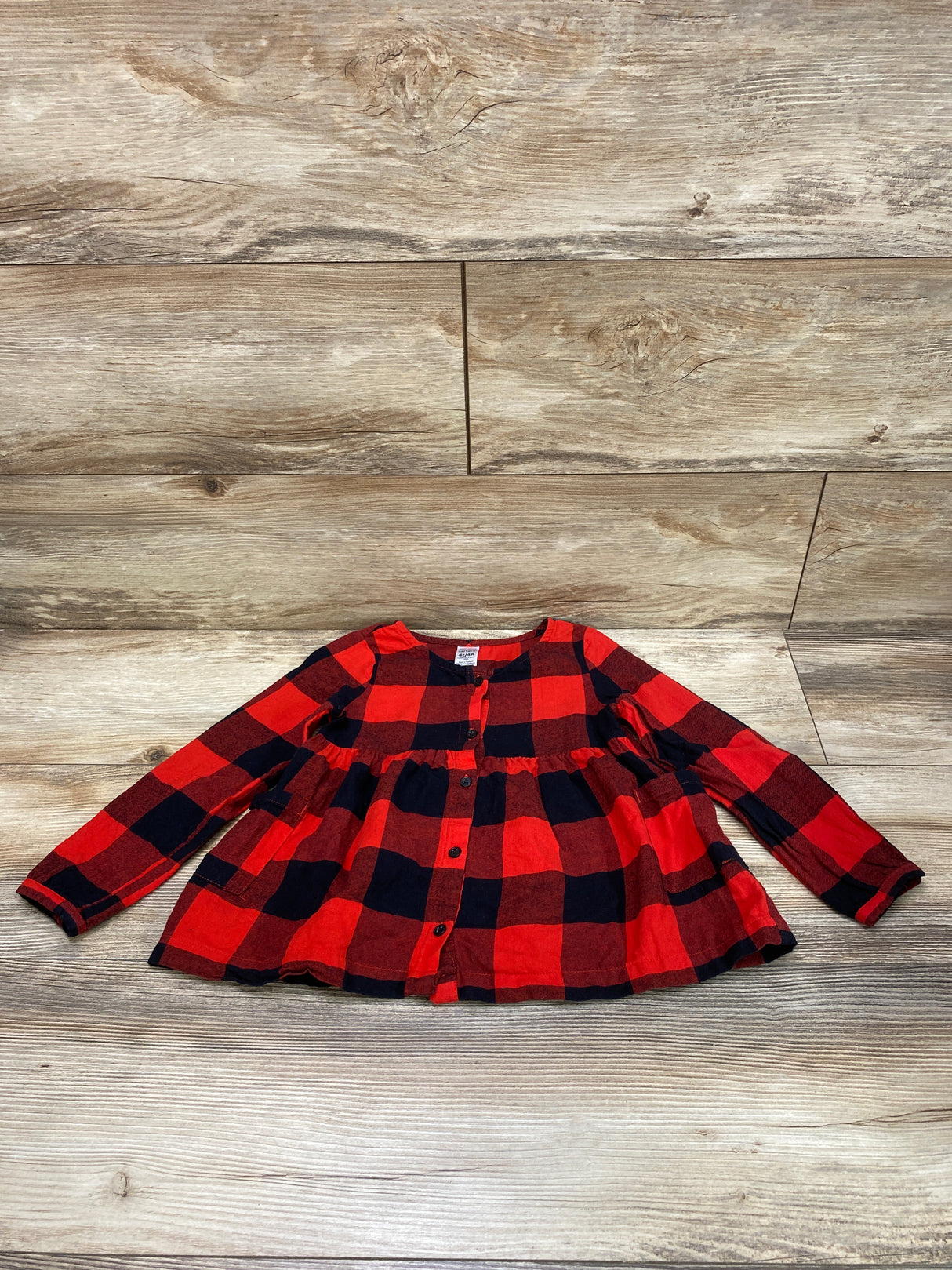 Carter's Buffalo Check Top Red sz 4T