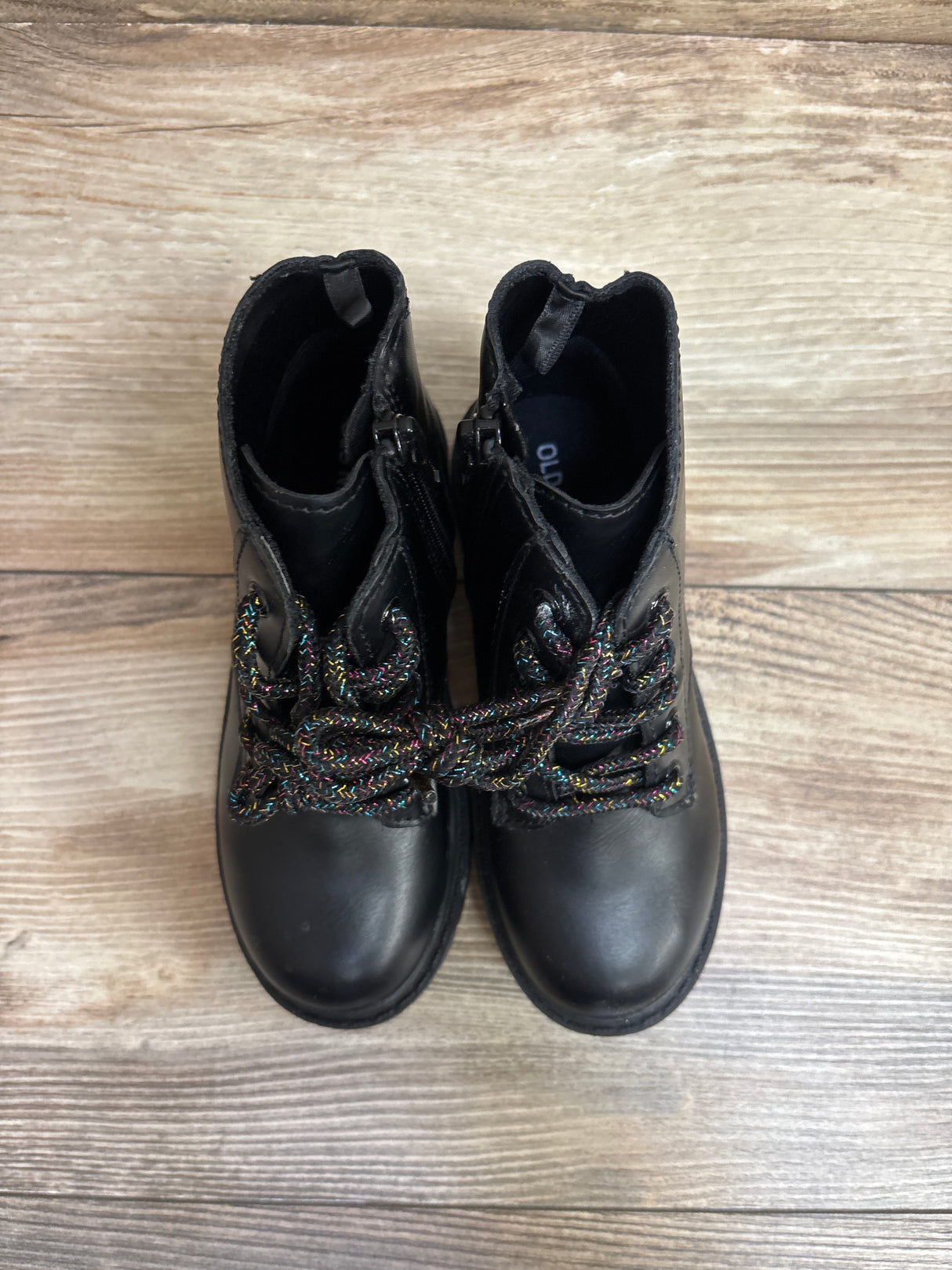 Old Navy Faux-Leather Combat Boots Black sz 10c