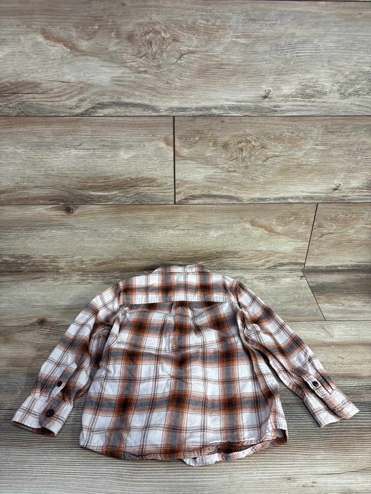 Gymboree Long Sleeve Button Down Plaid Flannel Orange sz 4T