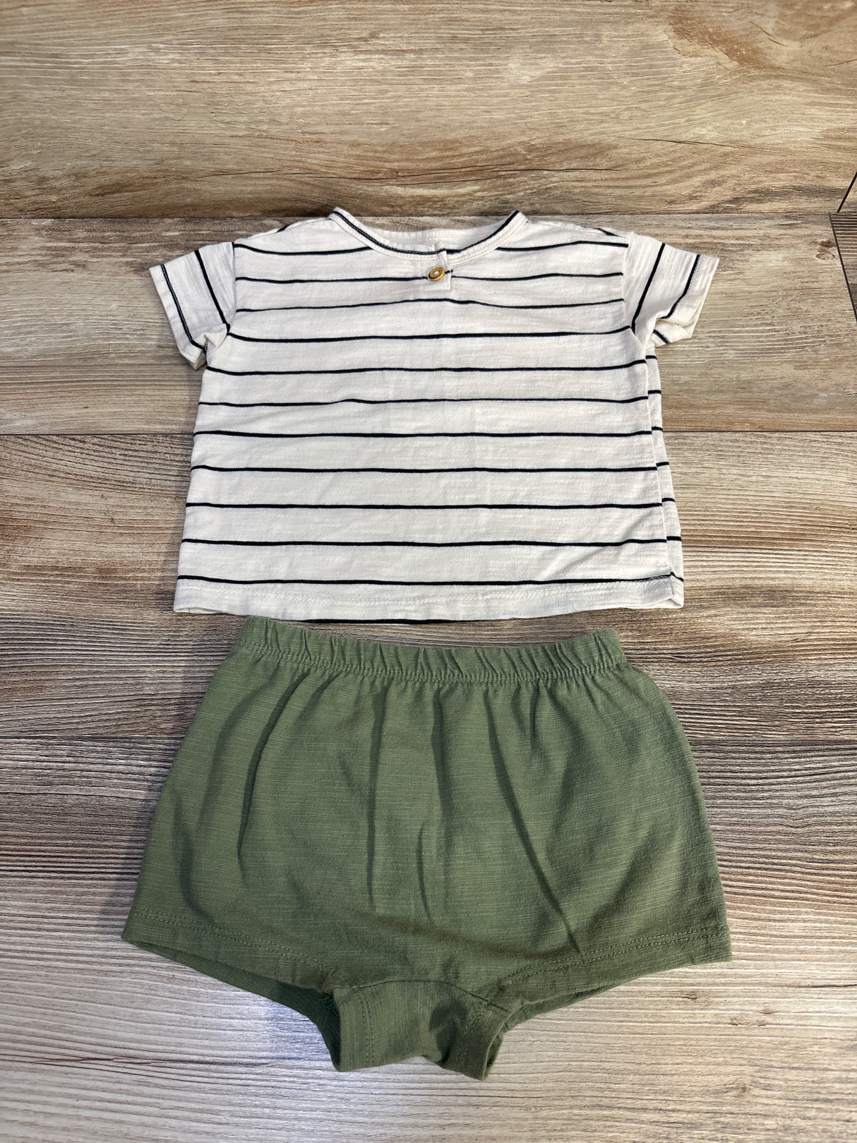 Cat & Jack 2pc Striped Shirt & Shorts Set Cream sz 12m