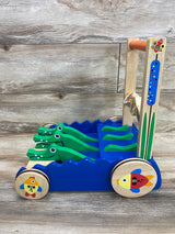 Melissa & Doug Deluxe Chomp and Clack Alligator Wooden Push Toy and Activity Walker