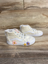 Vans Sk8-Hi-Zip Flower Shoes Ivory sz 6c - Me n Mommy To Be