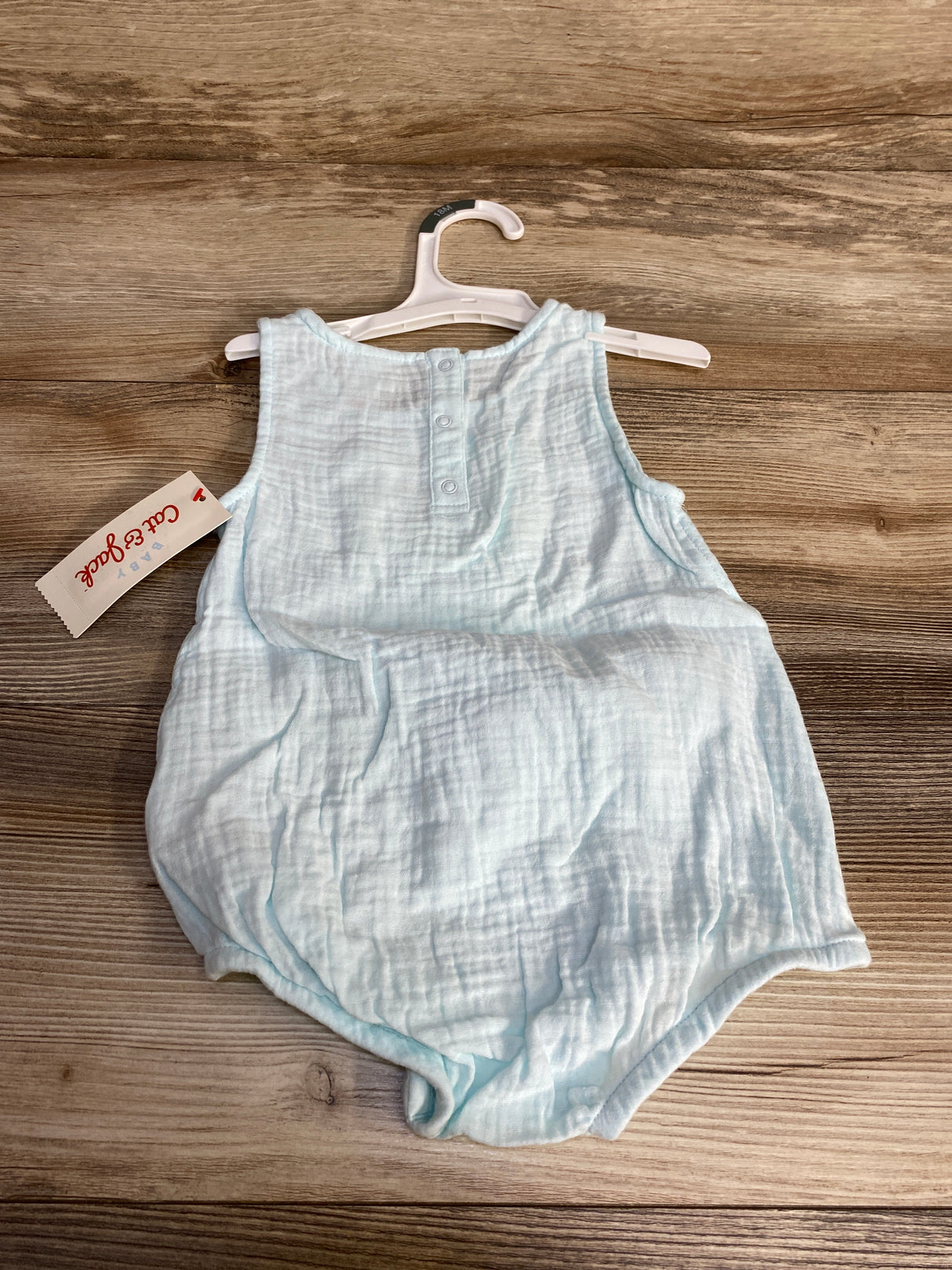 NEW Cat & Jack Gauze Bunny Romper Blue sz 18m