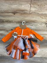 Baby Essentials 4pc Pumpkin Bodysuit & Tutu Set Orange sz 18m
