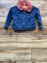 First Impressions Fur-Collar Denim Jacket Blue sz 12m