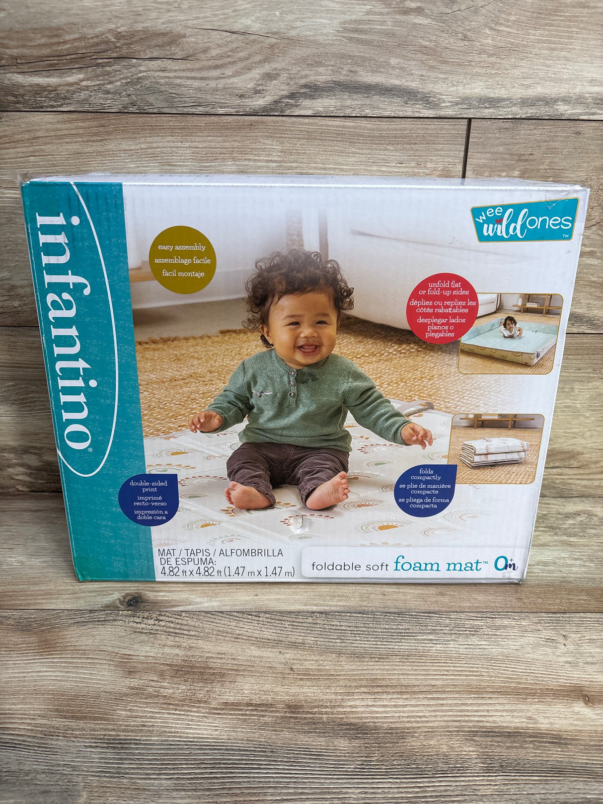 NEW Infantino Foldable Soft Foam Mat in Rainbows