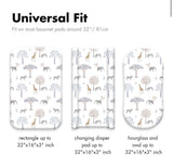 Gllquen Pack n Play/Mini Crib Fitted Sheet Animal Print White 38x26''