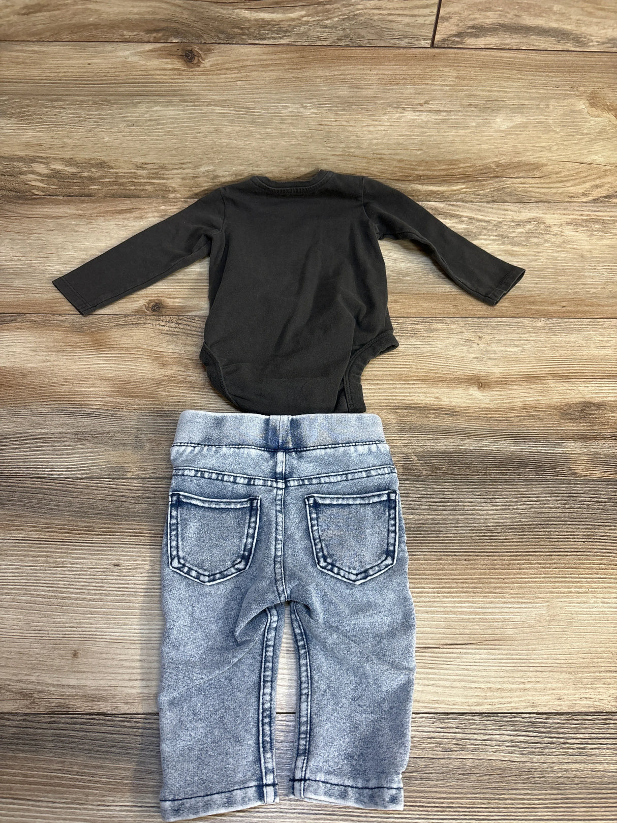 H&M x Guns N Roses 2pc Bodysuit & Acid Wash Leggings Set Grey sz 3m